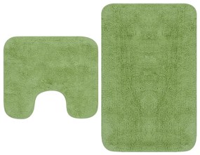 Set covorase baie, 2 buc., verde, material textil 1, Verde