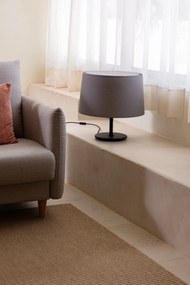 Lampa de masa abajur textil 48cm WINDSOR negru, gri