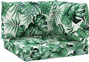 vidaXL Perne pentru paleți, 3 buc., model de frunze, țesătură oxford