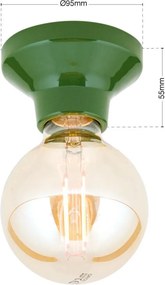 Mini Plafoniera din ceramica verde FROST