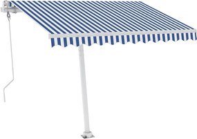 vidaXL Copertină automată cu senzor vânt&LED, albastru/alb, 300x250 m