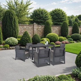 Set mobilier de grădină Venus IV cu 6 locuri, grafit