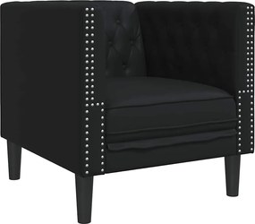 vidaXL Canapea Negru 74,5 x 71 x 70,5 cm PVC