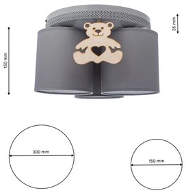 Plafonieră copii BEAR 3xE27/60W/230V