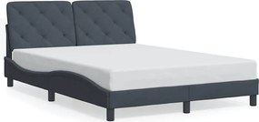 vidaXL Cadru de pat fără saltea, gri închis, 140x200 cm, catifea