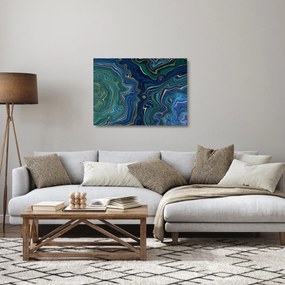 Tablou pe sticlă - Marmură verde- albastru (70x50 cm)