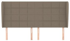 Tablie de pat cu aripioare gri taupe 163x23x118 128 cm textil 1, Gri taupe, 163 x 23 x 118 128 cm