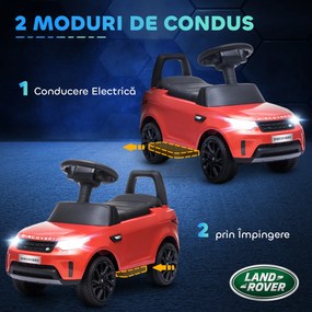 AIYAPLAY Mașinuță Electrică pentru Copii 18 Luni-5 Ani cu Licență Land Rover cu Muzică, USB și MP, 65x43x40 cm, Roșu | Aosom Romania