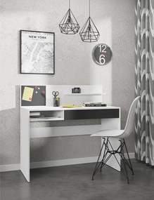 Birou PC cu placă magnetică, alb / negru, IMAN