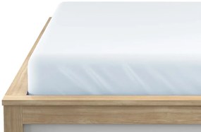 Cearsaf Jersey albastru glaciar 90 x 200 cm