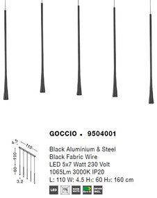 Lustra LED moderna cu 5 pendule Goccio NVL-9504001