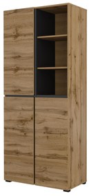 Dulap cu rafturi Crossroad H N88 (stejar wotan + negru). 1118194