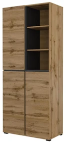 Dulap cu rafturi Crossroad H N88 (stejar wotan + negru). 1118194
