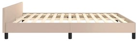 Cadru de pat cu tablie, cappuccino, 180x200 cm, piele ecologica Cappuccino, 180 x 200 cm, Culoare unica si cuie de tapiterie