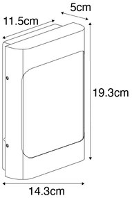 Lampa de perete exterioara de design neagra cu LED IP44 cu senzor de crepuscul - Khuvan