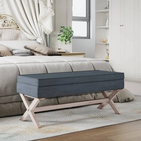 vidaXL Taburet de depozitare, gri închis, 110x45x49 cm, catifea