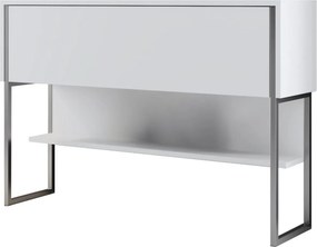 Consola LUXE, alb/crom, PAL melaminat/metal, 120x30x80 cm