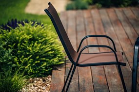 Set 2 bucati scaune de gradina TAVERNO maro/negru