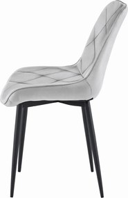 OFERTA Scaun de luat masa din catifea TOR, gri deschis, calitatea II