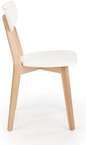 Scaun de bucaterie Buggi, alb/fag