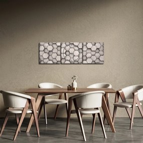 Tablou - Hexagoane design beton (cu ceas) (90x30 cm)