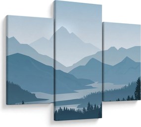 Tablou - Munții cu privirea graficeanului (90x60 cm)