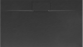 Cadita dus dreptunghiulara negru Rea Bazalt Long 80x120 cm