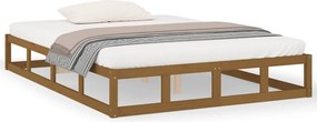 vidaXL Cadru de pat, maro miere, 150x200 cm, lemn masiv King Size