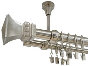 Galerie dubla tavan VERONA - 25/19 - INOX (Alege marime: 280 cm)