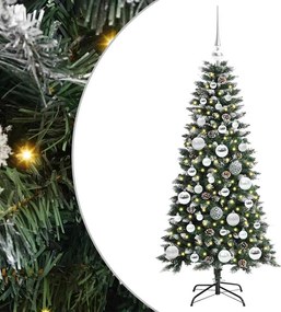 vidaXL Brad de Crăciun artificial Verde 120 cm PVC și Plastic și Oțel