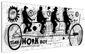 Tablou - Munca în echipă, ciclism (120x50 cm)