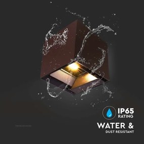 LED lampă solară de perete cu senzor, 9W, 3,7V, 3000/4000/5000K, IP65, maro