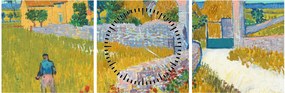 Tablou - Vincent van Gogh, Farmhouse in Provence, reproducere (cu ceas) (90x30 cm)