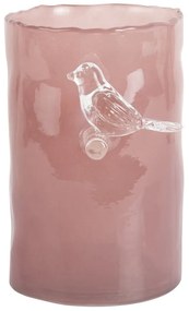 Vază roz din sticlă (înălțime 15 cm) Bird On Branch – PT LIVING