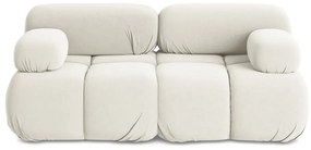 Canapea modulară albă cu tapițerie din catifea 190 cm Lokua – Makamii