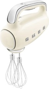 Mixer manual SMEG 50's Style HMF01CREU, 250 W, 9 viteze, Functie Turbo, Afisaj LED, Timer, Accesorii, Crem