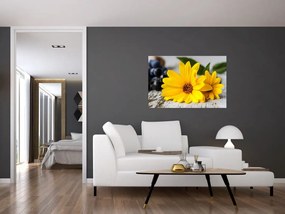 Tablou cu floare galbenă (90x60 cm)
