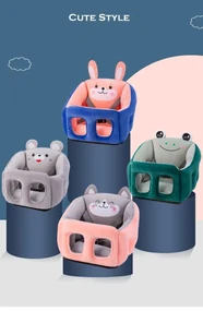 Fotoliu din plus multifunctional cu spatar si suport de picioare, Soricel, Gri, 40 cm, FPS-49