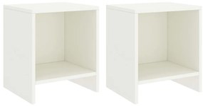 vidaXL Noptiere, 2 buc., alb, 35 x 30 x 40 cm, lemn masiv de pin