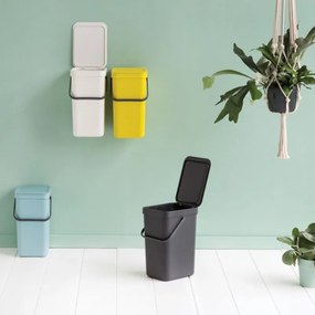 Cos colectare selectiva a deseurilorBrabantia Sort&Go 1003234, 12 L, Maner, Montabil pe perete, Verde inchis
