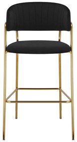 Scaun de bar de design, material catifea neagra gold crom auriu, DASMIN TIP 2