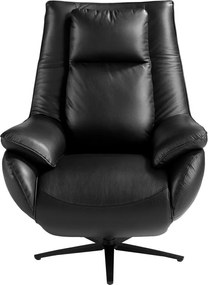 Fotoliu design LUX cu functia relax Cowhide Black leather