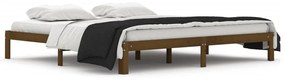 810388 vidaXL Cadru de pat, maro miere, 200x200 cm, lemn masiv de pin