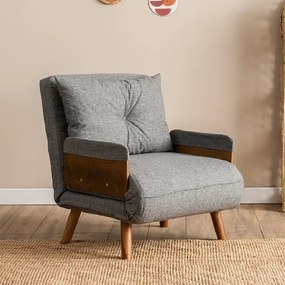 Fotoliu Extensibil Gri Deschis, Esme,190 x 70 cm