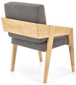 Fotoliu tapitat Freedom gri inchis - H90 cm