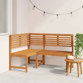 vidaXL Bancă de colț pentru grădină, 140 cm, lemn masiv de acacia