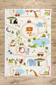 BAMBINO 1165 covor lavabil Grădină zoologică pentru copii anti-alunecare bej - SECUNDAR-COTATI PRODUSUL