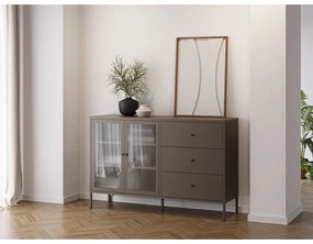 Vitrină gri din metal 140x90x40 cm Layna – Marckeric