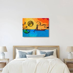 Tablou pe sticlă cu pictură străveche (70x50 cm)