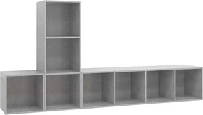 vidaXL Set de dulapuri TV, 3 piese, gri beton, lemn prelucrat
